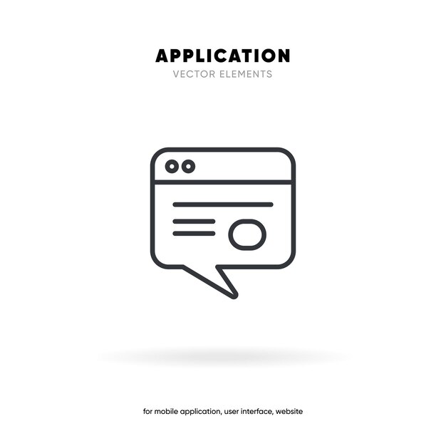 Modèle d'icône d'application de navigateur Icône de vecteur plat de style de ligne pour le site Web de l'application mobile ui ux