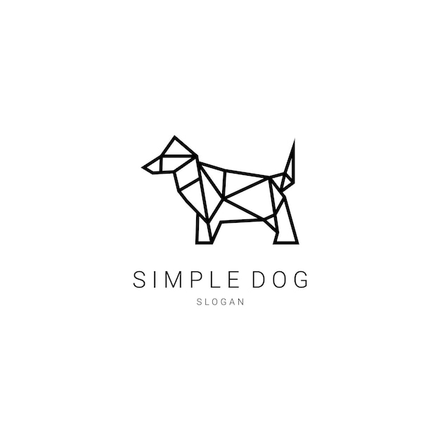 Vecteur modèle d'icône de conception de logo de chien simple