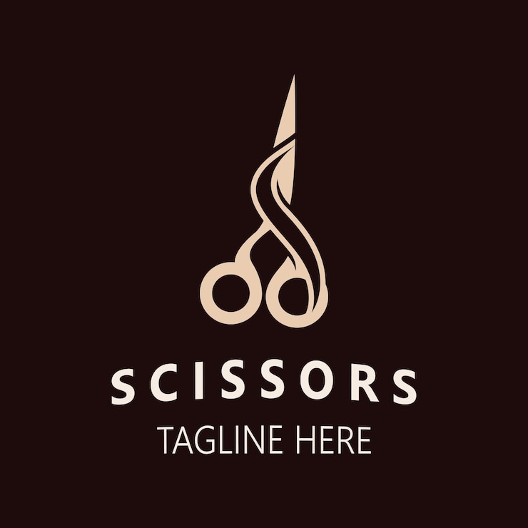 Vecteur modèle d'icône de conception de logo de ciseaux outils de barbiers de conception simple moderne et illustration vectorielle de salon de coiffure