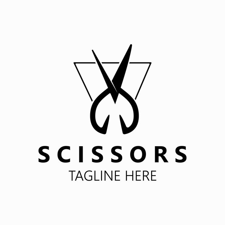 Vecteur modèle d'icône de conception de logo de ciseaux outils de barbiers de conception simple moderne et illustration vectorielle de salon de coiffure