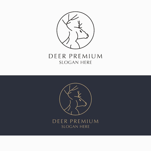 Modèle D'icône De Conception De Logo Premium Cerf