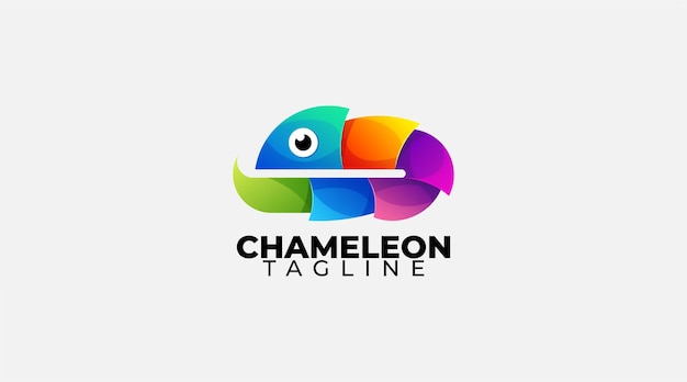 Modèle D'icône De Conception De Logo Vectoriel Caméléon Dégradé