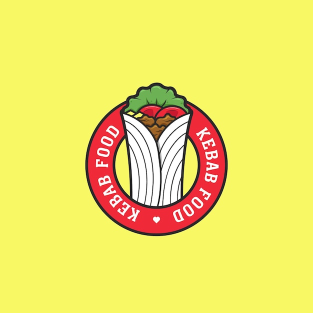 Modèle D'icône D'insigne De Logo De Sandwich De Tortilla De Kebab