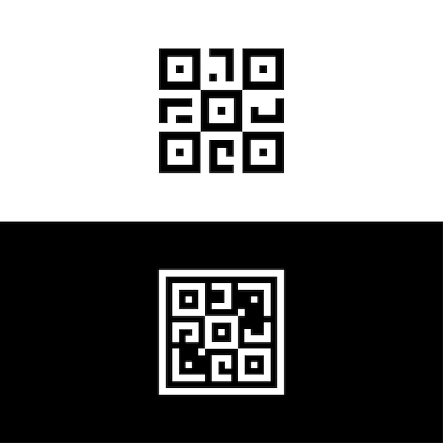 Vecteur modèle d'icône de logo de code qr à numérisation numérique unique