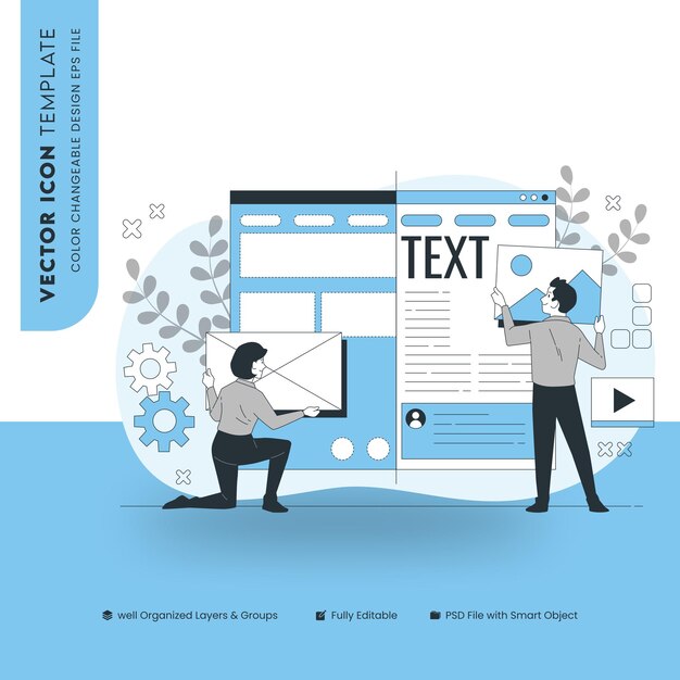 Modèle d'icône vectorielle avec conception changeante de couleur pour la mise en page du site Web