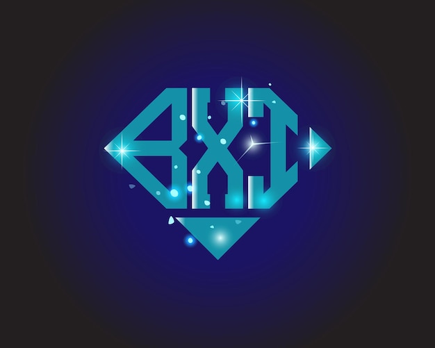 Modèle d'icône vectorielle de conception de logo moderne initial BXI