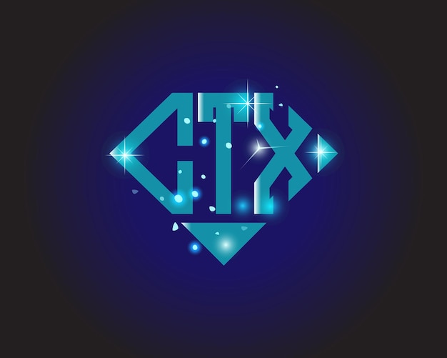 Modèle d'icône vectorielle de conception de logo moderne initial CTX
