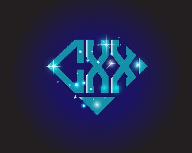 Modèle d'icône vectorielle de conception de logo moderne initial CXX
