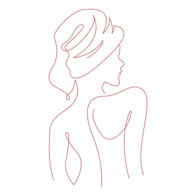 Modèle d'illustration de conception d'icône de belle femme