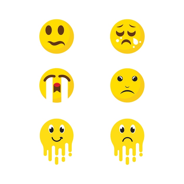 Vecteur modèle d'illustration de conception d'icône de vecteur d'émotion triste