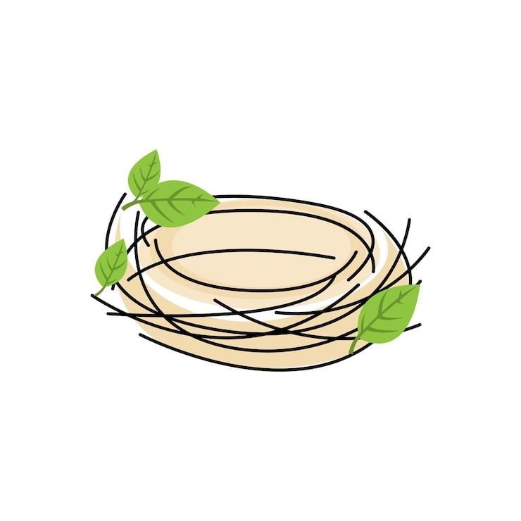 Vecteur modèle d'illustration de conception de vecteur de logo de nid d'oiseau