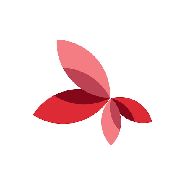Modèle d'illustration du logo de l'aile rouge du papillon