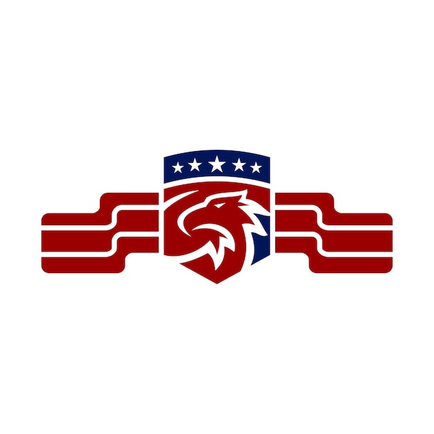 Vecteur modèle d'illustration d'icône patriotique d'aigle américain
