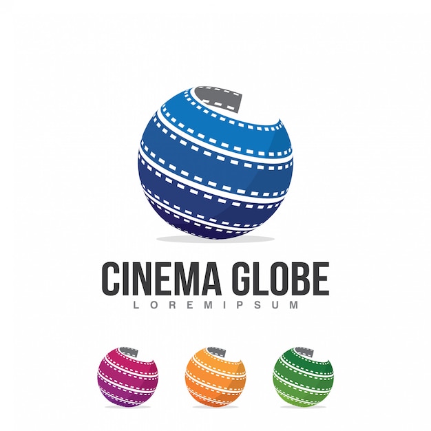 Modèle D'illustration De Logo De Globe De Cinéma