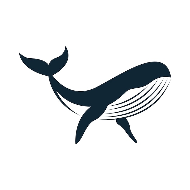 Modèle d'illustration logo icône baleine