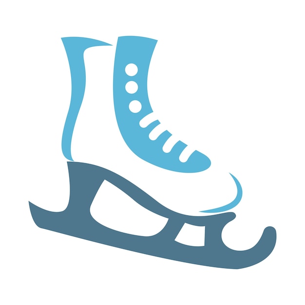 Vecteur modèle d'illustration de logo d'icône de chaussures de patin à glace