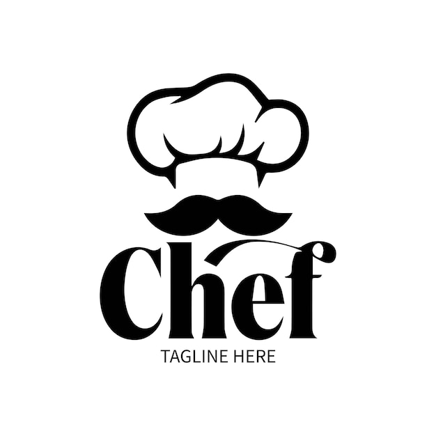 Modèle d'illustration de stock de logo de restaurant de chef