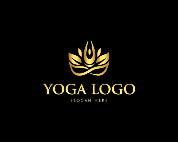 Modèle d'illustration vectorielle de la conception de l'icône du logo de la méditation de yoga