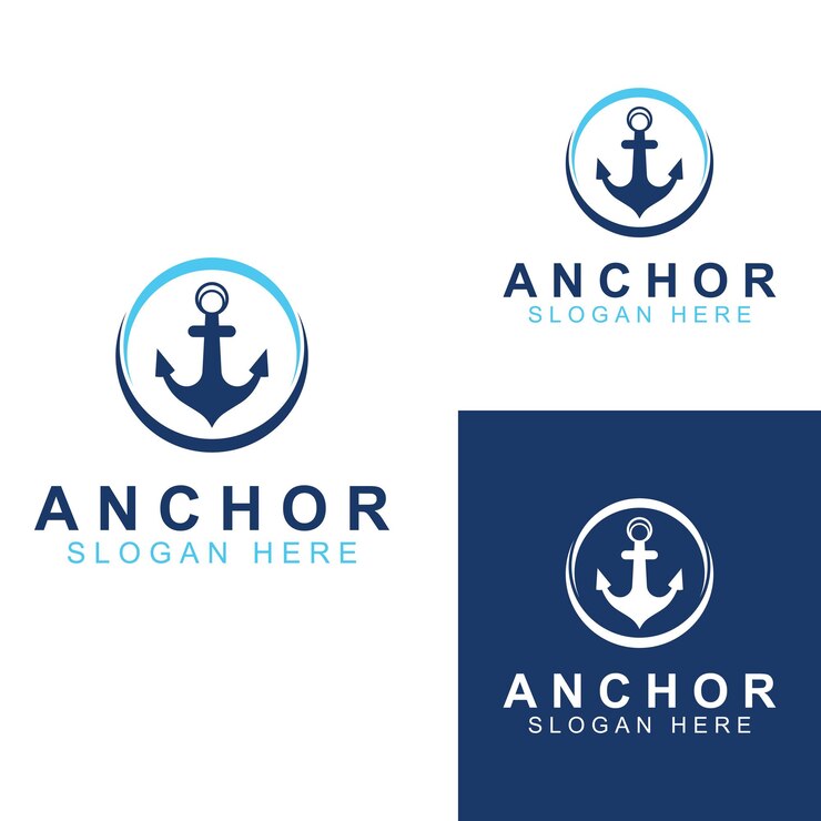 Modèle d'illustration vectorielle de conception de logo et de symbole d'ancrage