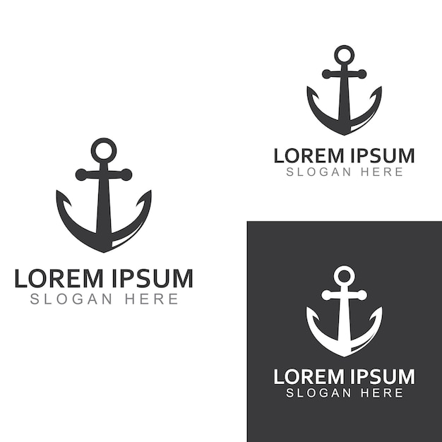Modèle d'illustration vectorielle de conception de logo et de symbole d'ancre