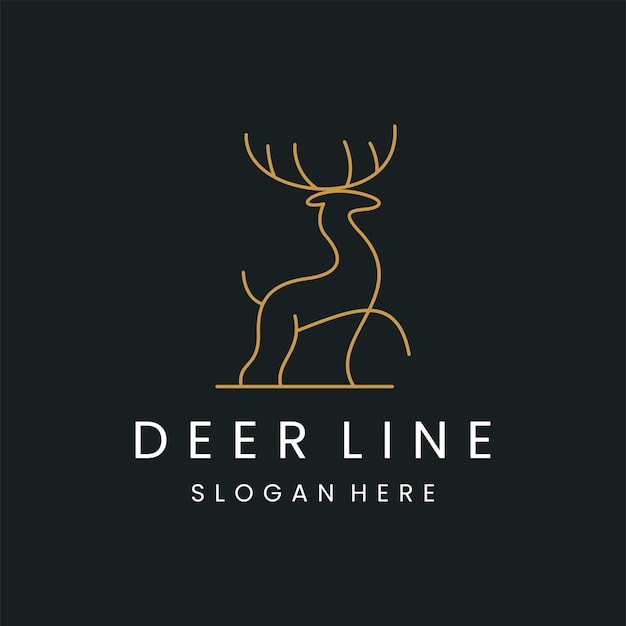 Le modèle d'illustration vectorielle du logo de cerf