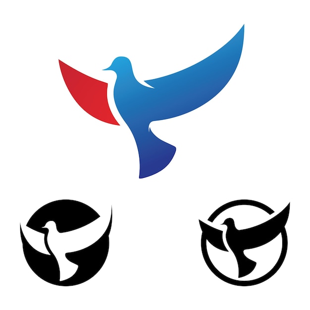 Vecteur modèle d'illustration vectorielle du logo de l'oiseau aux ailes dorées et noires