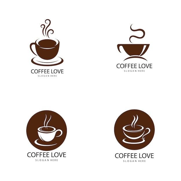 Modèle D'illustration Vectorielle D'icône De Logo De Café