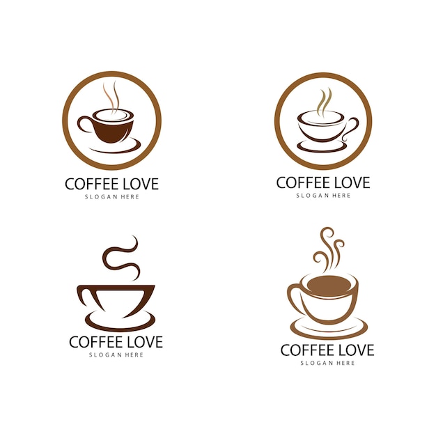 Modèle D'illustration Vectorielle D'icône De Logo De Café