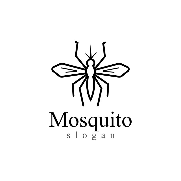 Modèle d'illustration vectorielle de logo animal insecte moustique