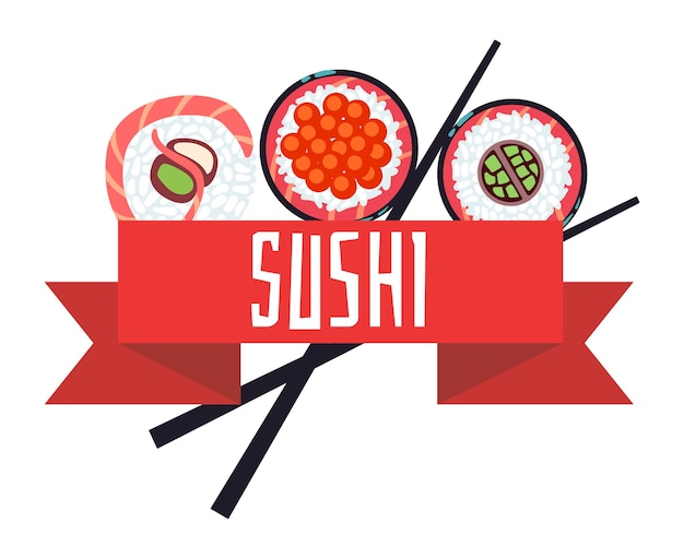 Modèle D'illustration Vectorielle Menu Sushi Japonais