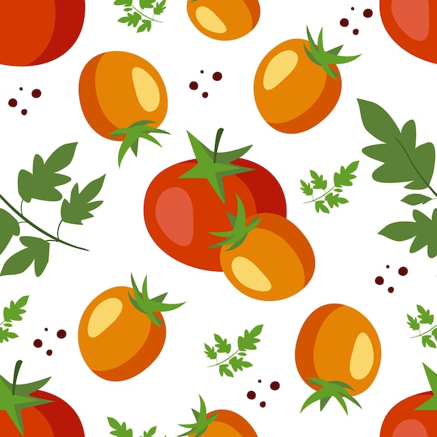 modèle avec illustration vectorielle de tomates