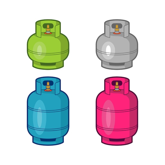Vecteur modèle d'illustrations de bouteilles de gaz