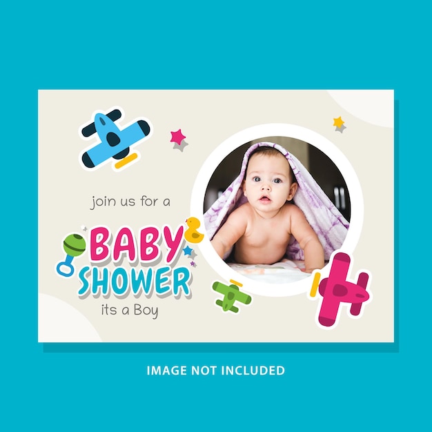 Modèle d'illustrations de conception de douche de bébé.