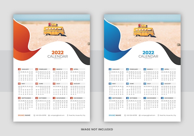 Modèle D'impression De Conception De Calendrier Mural Business 2022