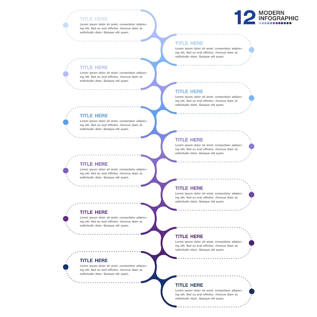 Modèle d'infographie à 12 étapes