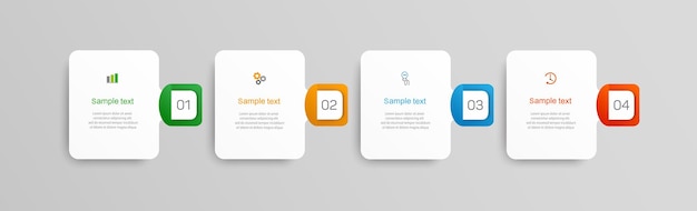 Modèle D'infographie Avec 4 Options