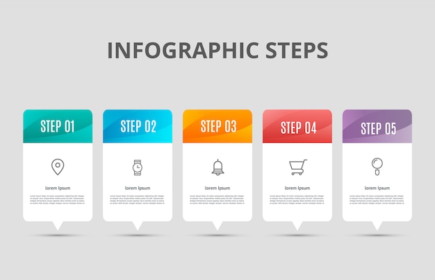 Modèle D'infographie Avec 5 Options