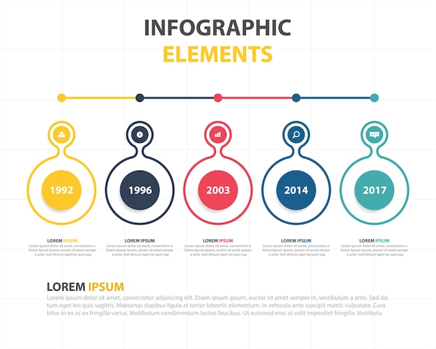 Vecteur modèle d'infographie abstraite colorée