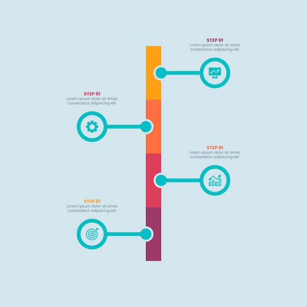 Modèle D'infographie Abstraite Colorée