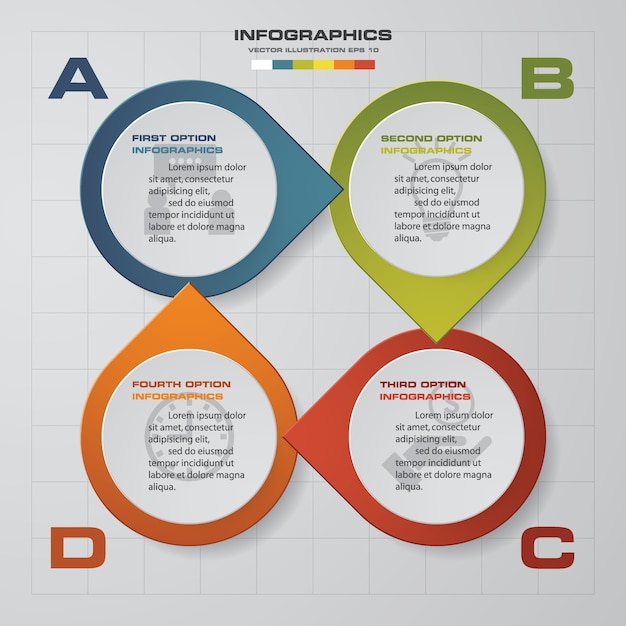 Modèle D'infographie Affaires Moderne 4 Options Présentation