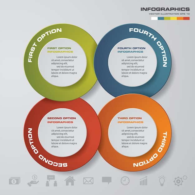 Modèle d&#39;infographie affaires moderne 4 options présentation