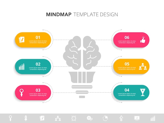 Modèle D'infographie De Carte Mentale Illustration Vectorielle