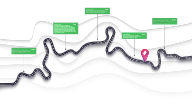 Vecteur modèle d'infographie carte routière