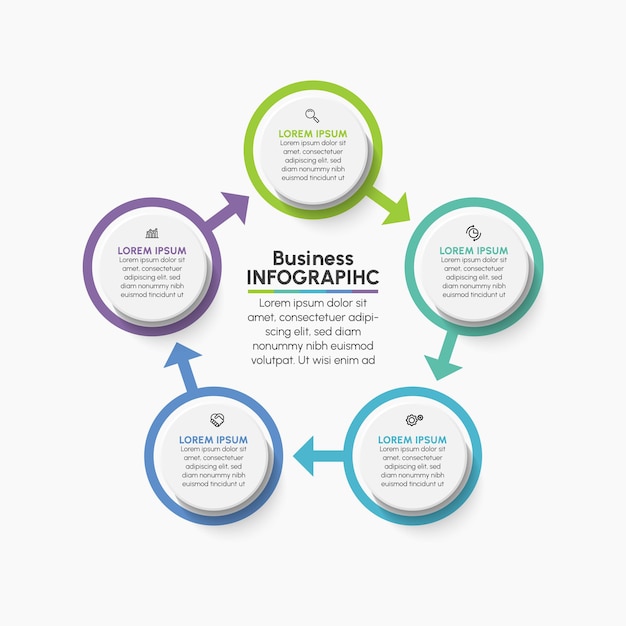 Modèle D'infographie De Cercle D'affaires