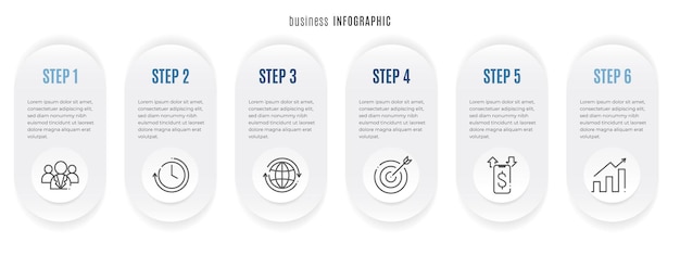 Modèle D'infographie De Chronologie 6 Options Style De Cercle