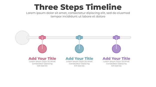 Modèle d'infographie de chronologie circulaire vectorielle avec 3 étapes