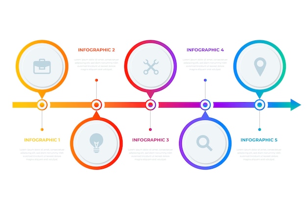 Modèle D'infographie De Chronologie De Dégradé