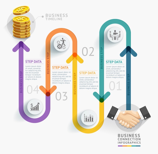 Modèle D'infographie De Chronologie De L'entreprise.