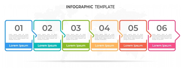 Modèle D'infographie De Chronologie Moderne 6 Options.