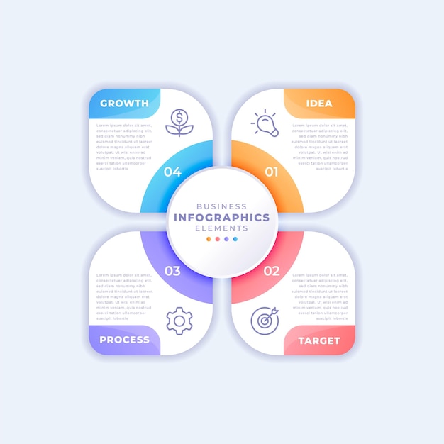 Modèle d'infographie circulaire d'entreprise professionnelle